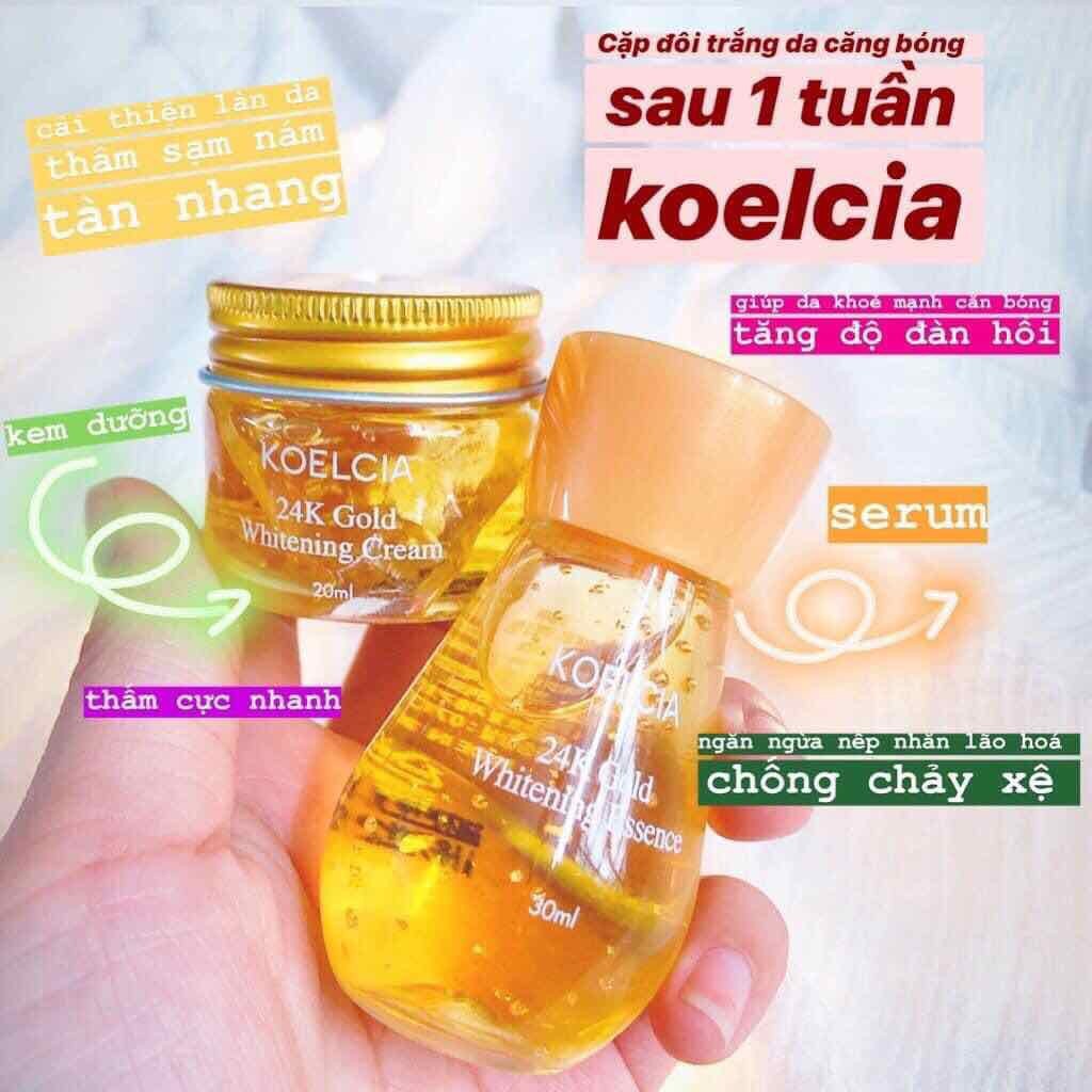 Set dưỡng da Serum và Kem KOELCIA 24K Gold Whitening Hàn Quốc [ Cam Kết Chính Hãng]