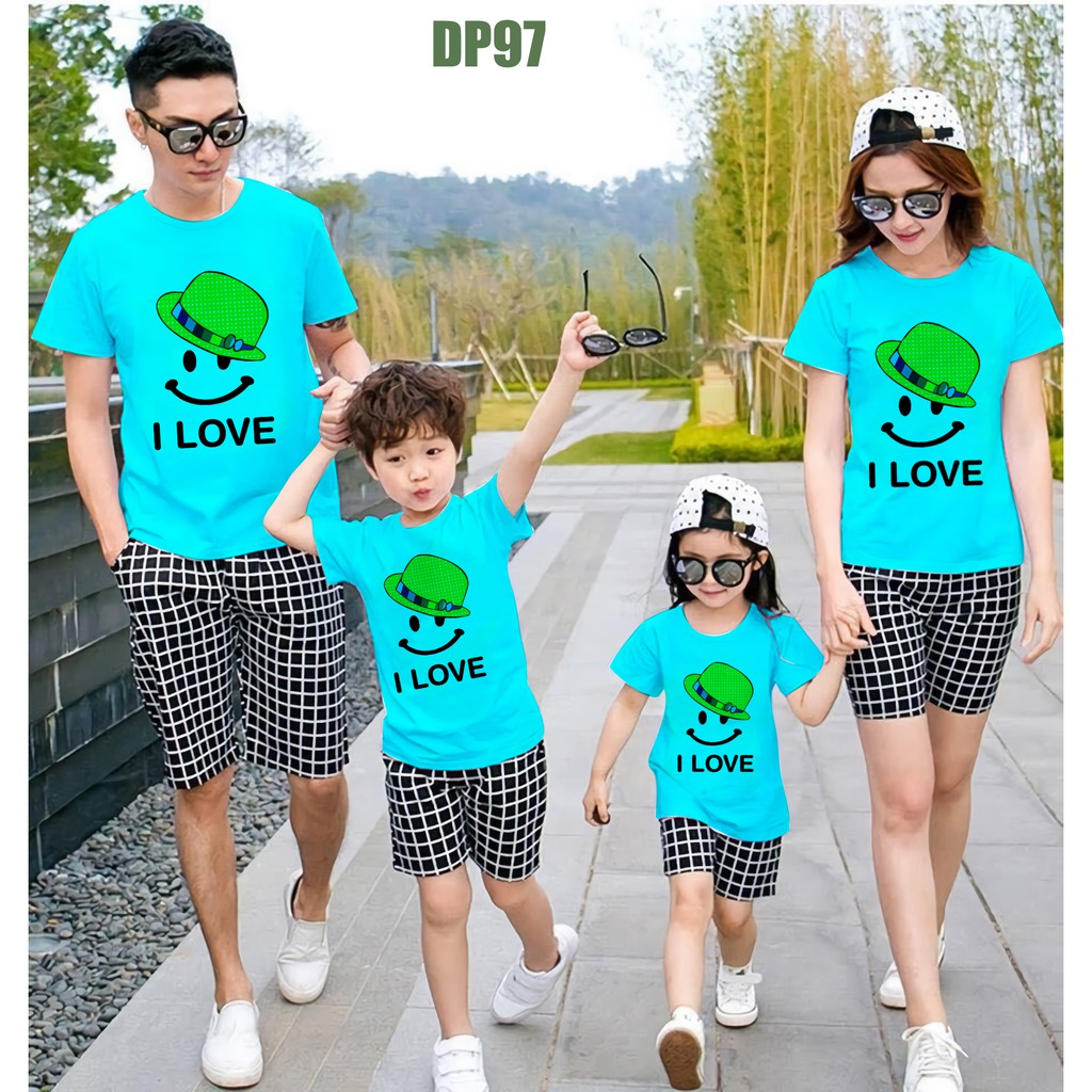 Áo gia đình, áo thun gia đình đồng phục Taiga chất cotton in hình cực kute mã dp97