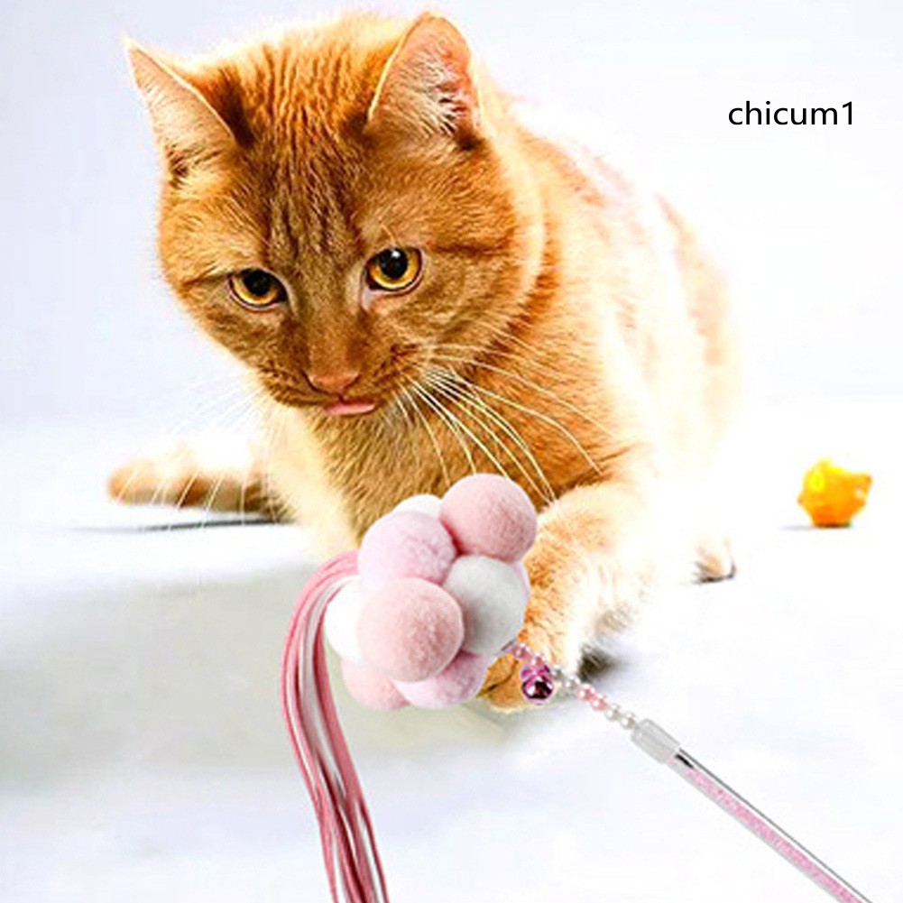 Gậy phối tua rua và bóng bông vui nhộn xinh xắn cho mèo cưng
