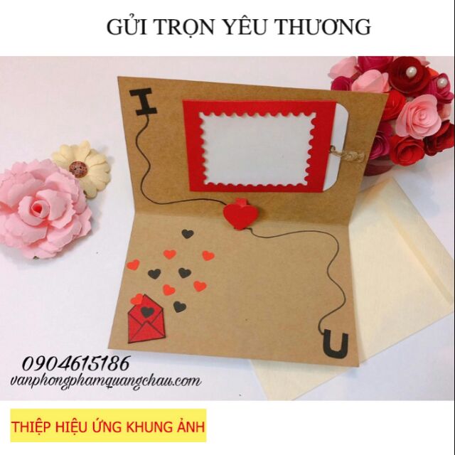 [Mã SKAMLTS2812 giảm 15.000Đ đơn 0Đ] Thiệp handmade I love U craft - 0