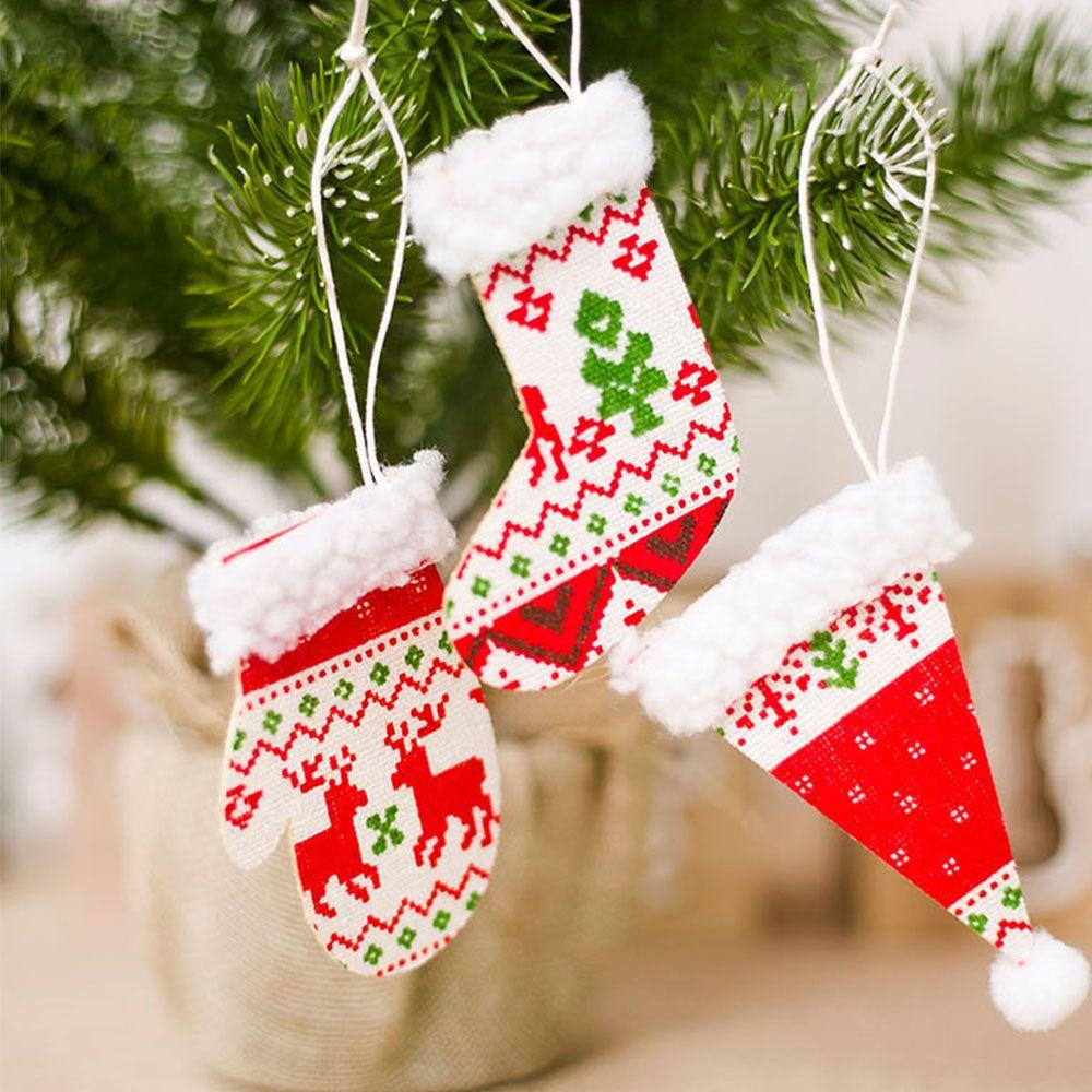 Set 3 Vỏ Bọc Chai Lọ Trang Trí Giáng Sinh Năm Mới