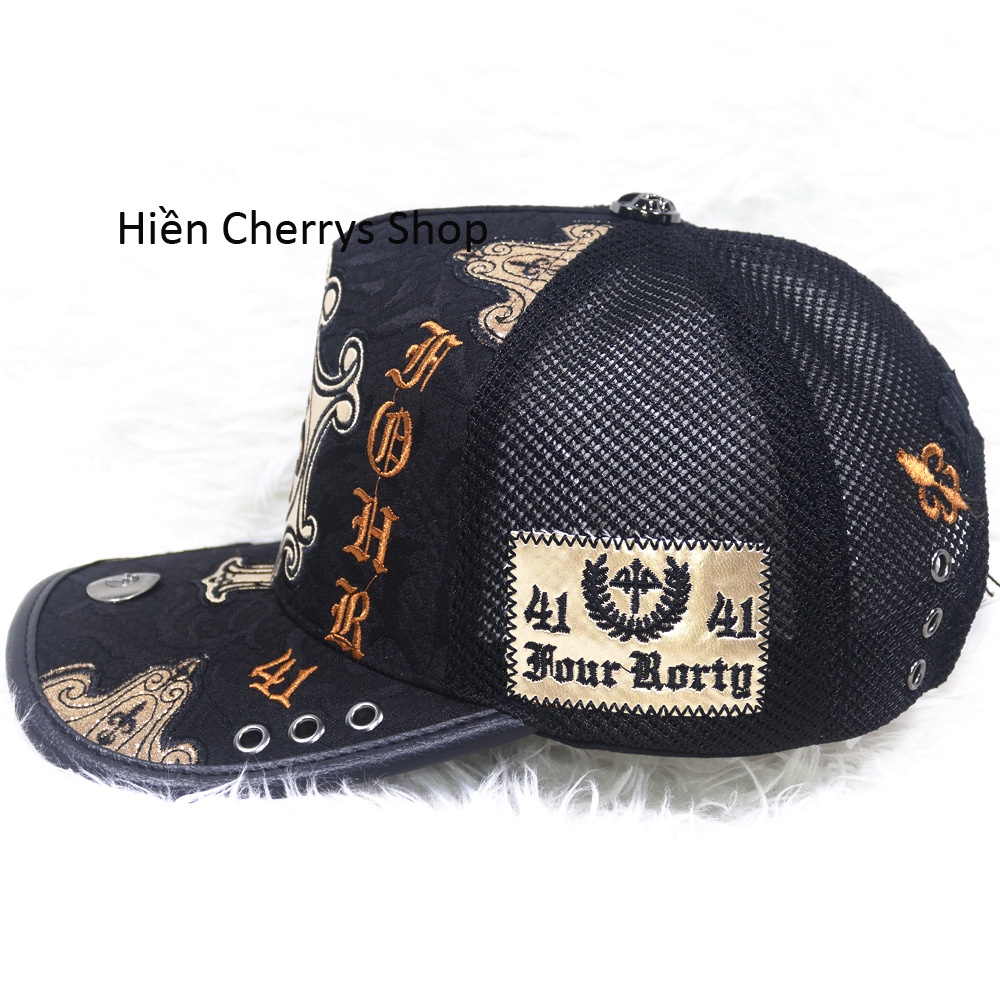 Nón kết lưới vá cotton cao cấp nhiều họa tiết &amp; thêu số 41 thời trang phù hợp cho cả nam và nữ