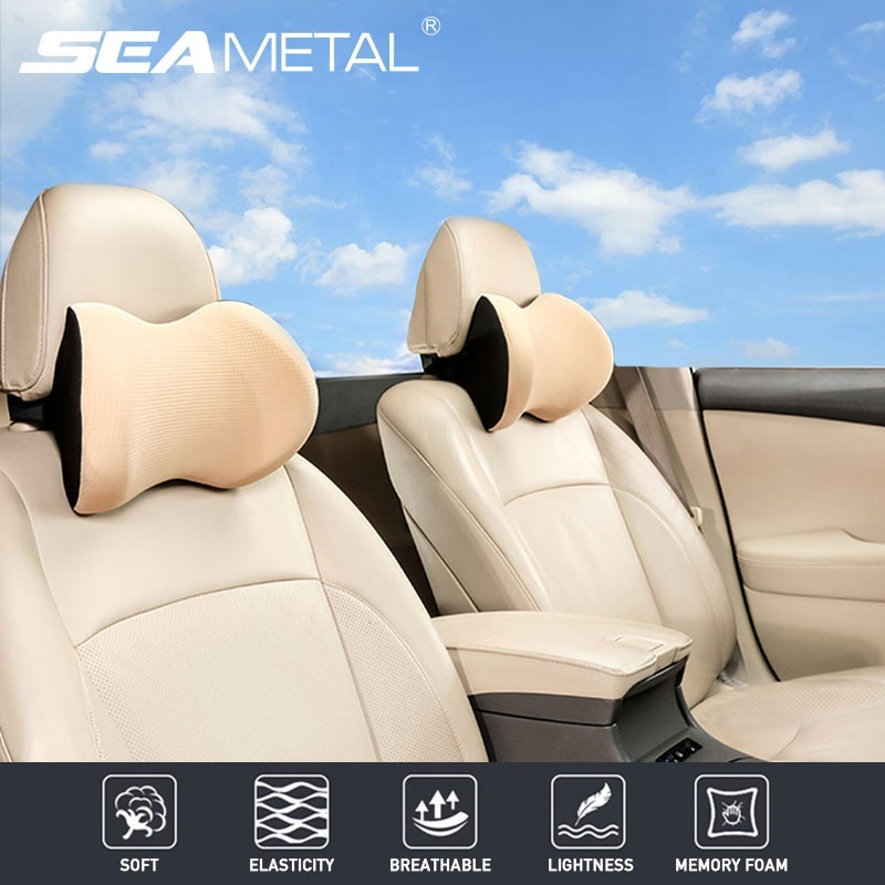 Gối tựa đầu xe hơi SEAMETAL xốp cao su non bọc vải chuyên dụng