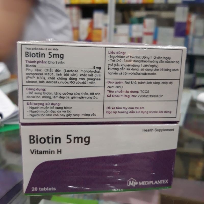 Viên uống BIOTIN 5MG - VITAMIN H cho tóc khỏe,da đẹp