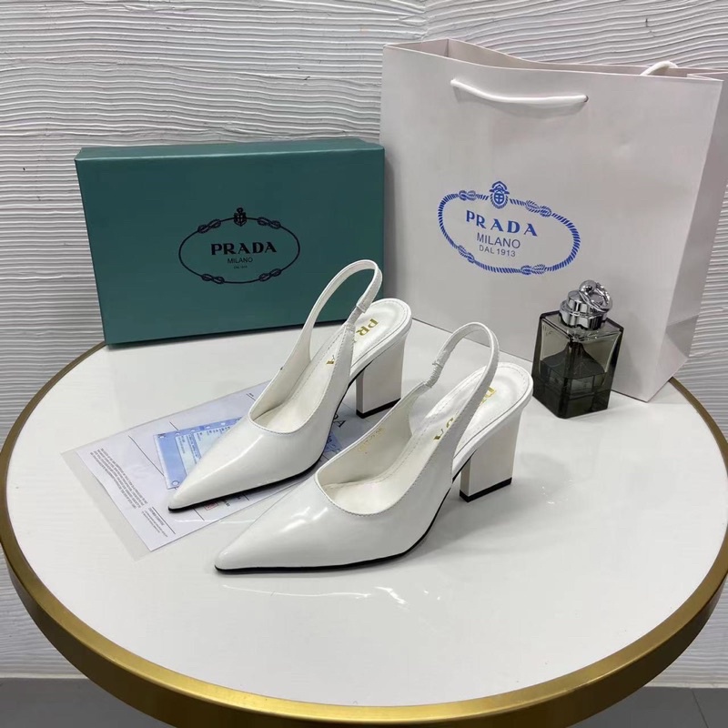Sandal prada gót dẹt mũi nhọn fullbox
