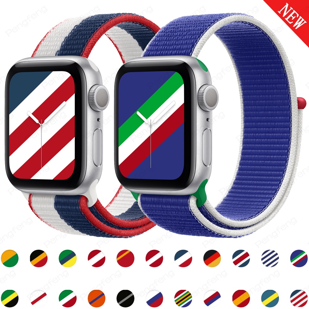 Dây đeo nylon thể thao thích hợp cho đồng hồ iWatch series 7 6 SE 5 4 3 21 44mm 40m 42mm 38mm 45mm