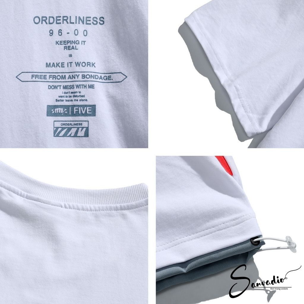 Áo thun SANVADIO unisex tay lỡ phông form rộng oversize 2 màu trắng và đen cotton dáng xuông