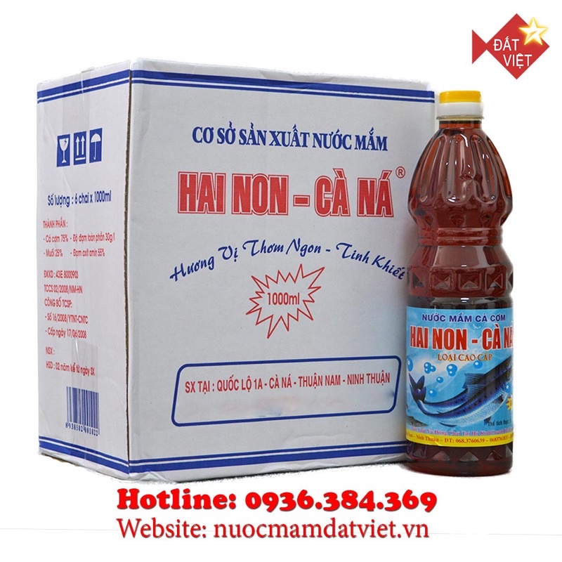 Nước mắm cà ná 2 non thùng 6 chai 1 lít