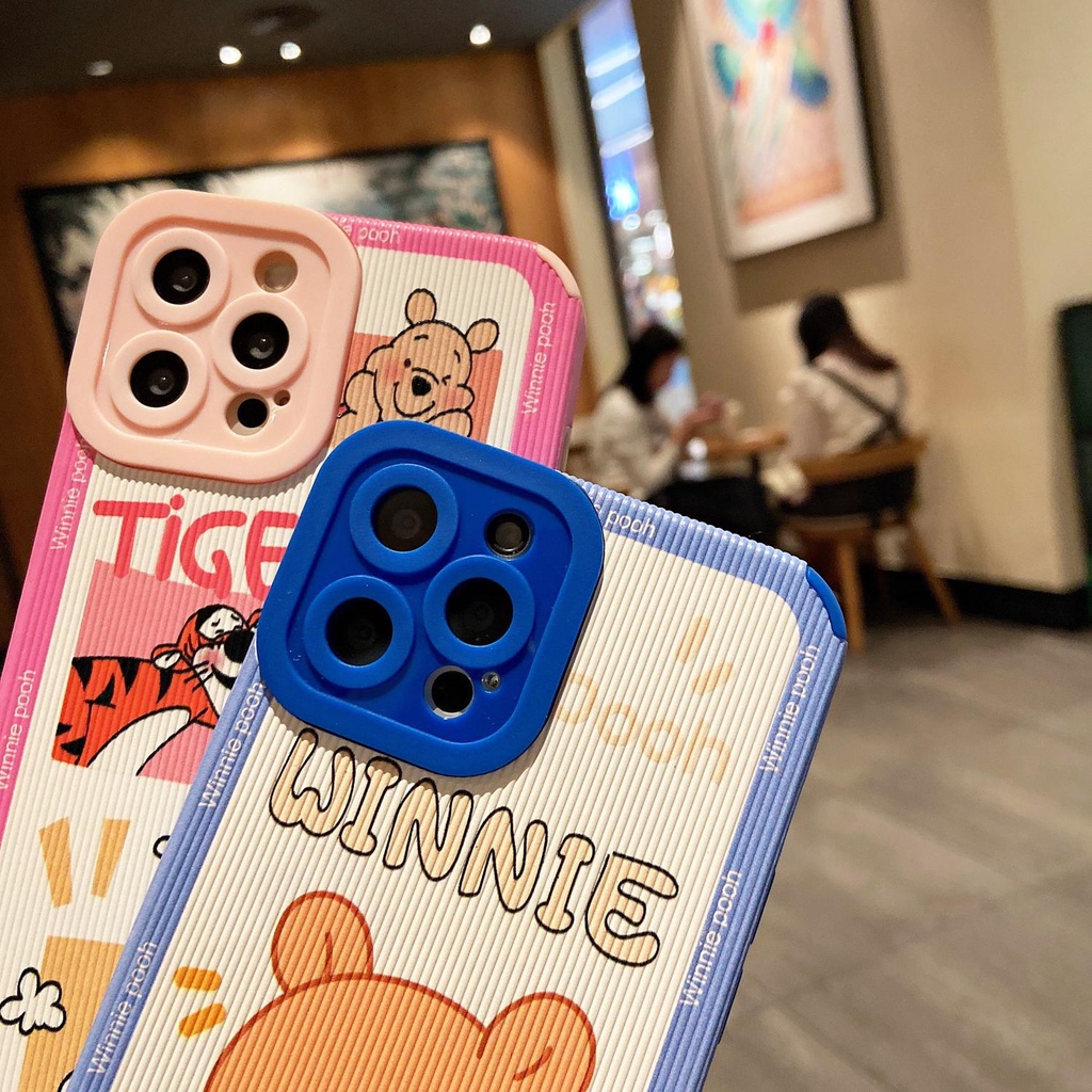 Pink Winnie the Pooh Cute cartoon full coverage TPU iphone 13 12 mini 11 pro max x xr xsmax 7 8 Plus 2022  Soft case protection phone case cover casing