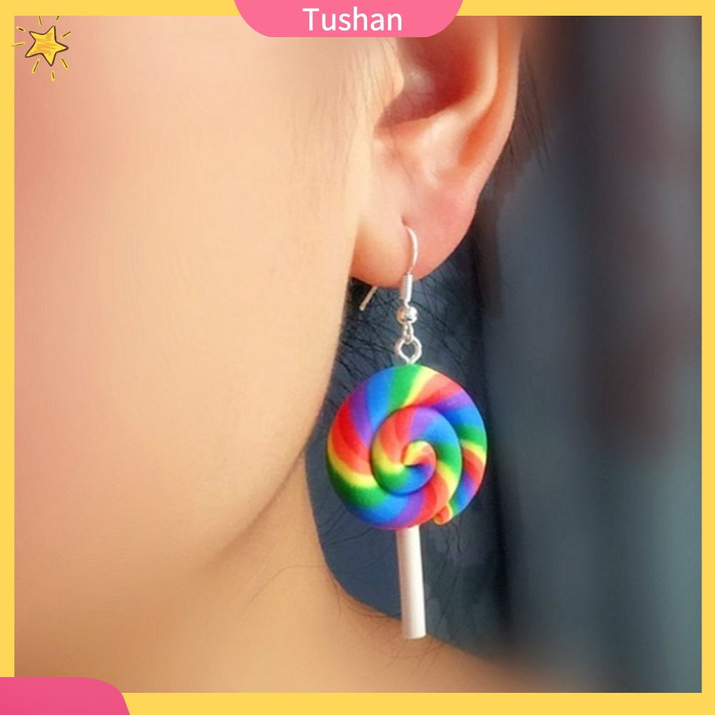 Khuyên tai nữ hình kẹo mút dễ thương xinh xắn