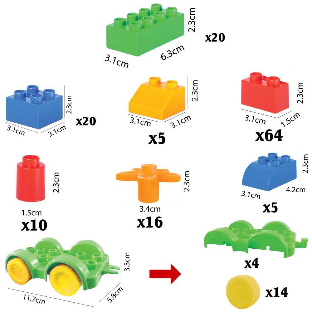 Đồ Chơi Xếp Hình Thông Minh 160 Chi Tiết VIJAGO Bằng Nhựa Nguyên Sinh An Toàn Cho Bé- Babibo.Kids