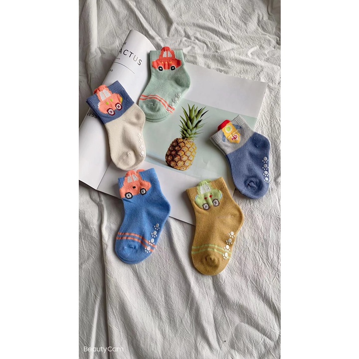 Set 5 đôi tất chống trượt cho bé Jasmine Baby nhiều màu