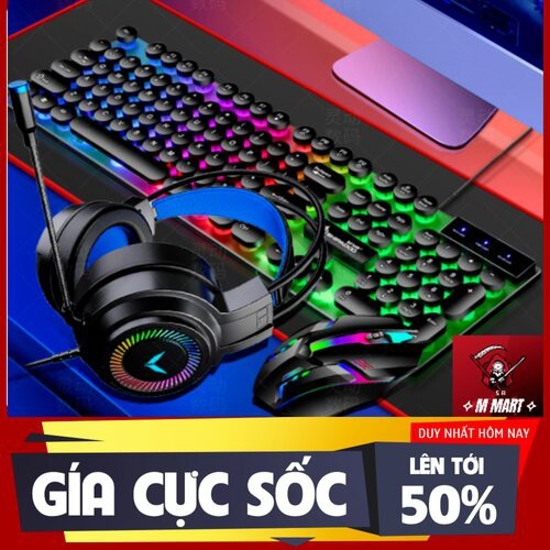 Bàn Phím Gaming có dây 🌟 Tặng Kèm Chuột Máy Tính Siêu Vip LED 7 Màu Ấn Tượng +🌟🌟 Free thảm lót chuột