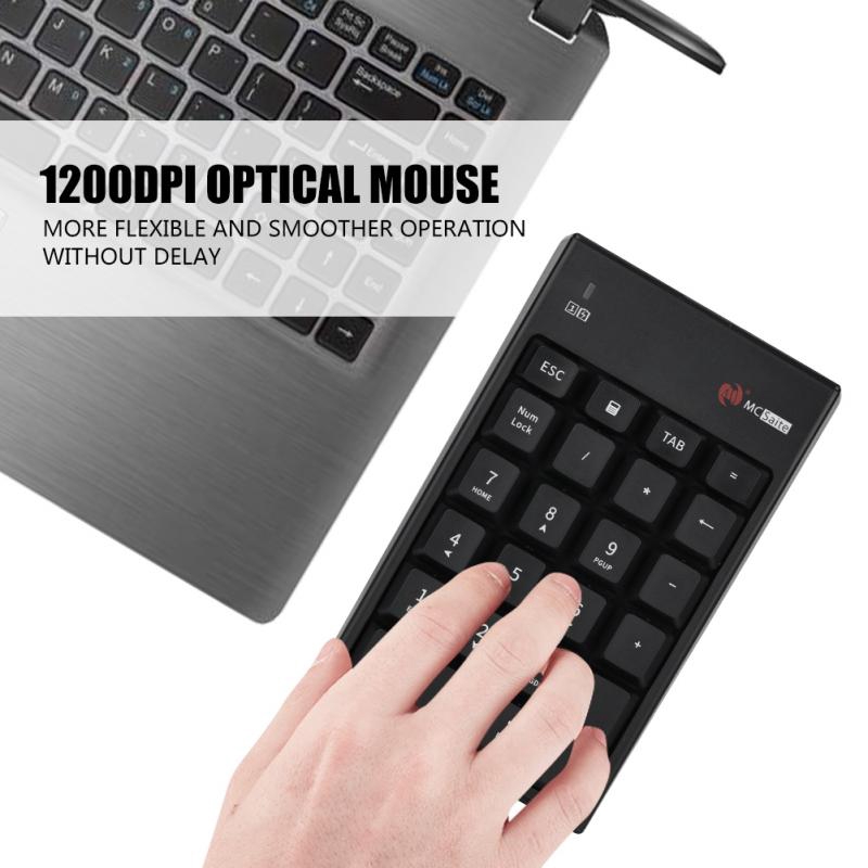 Bamaxis 2.4GHz Keyboard Mouse Set 1200 DPI Optical Mouse &amp; 22-key Numeric Keyboard