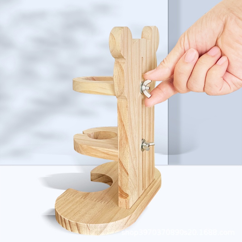 Giá đỡ bình nước bằng gỗ có thể điều chỉnh dành cho chuột hamster