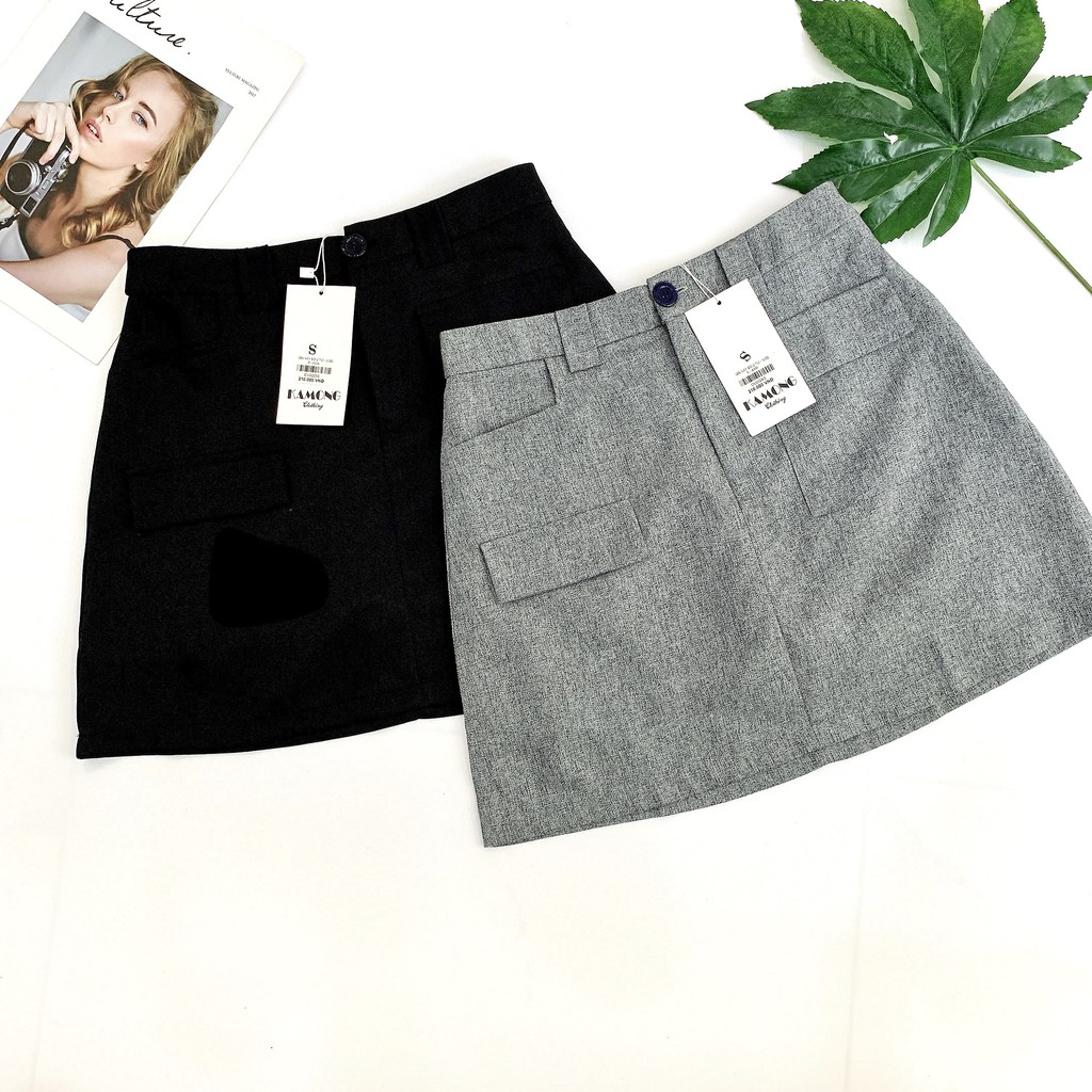 Chân váy chữ A phối túi KAMONG CV002