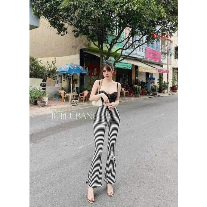 Quần ống loe cạp cao 2 cúc chất Tuyết Mưa cao cấp dáng dài, quần vải ống rộng siêu hách dáng tôn vòng 3 siêu xinh