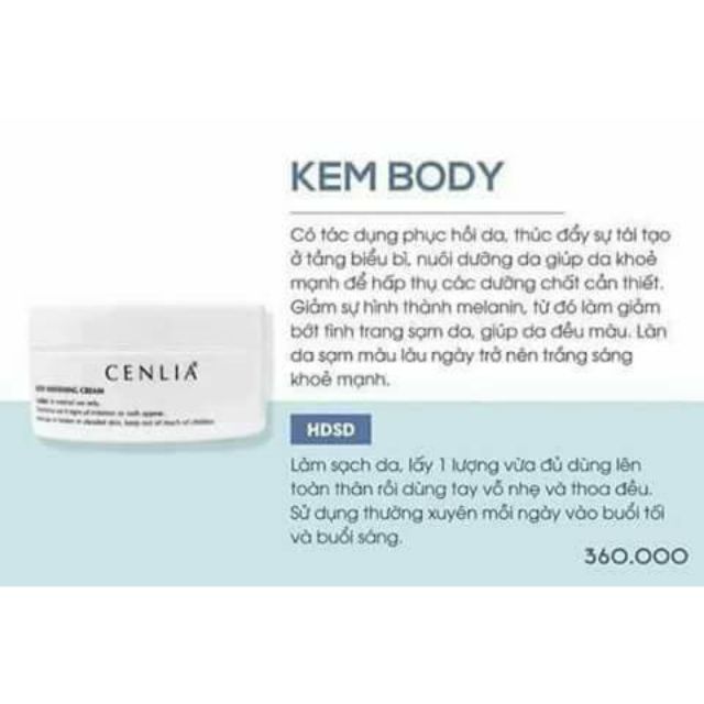 Kem body tặng tắm trắng