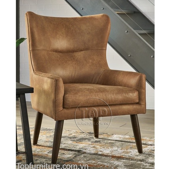 Ghế Armchair xuất dư màu da bò Brentwell accent chair Kích Thước: Dài 72.4cm x Rộng 86.4cm x Cao 46/101.6cm