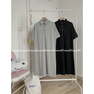 Váy polo trơn khuy cổ