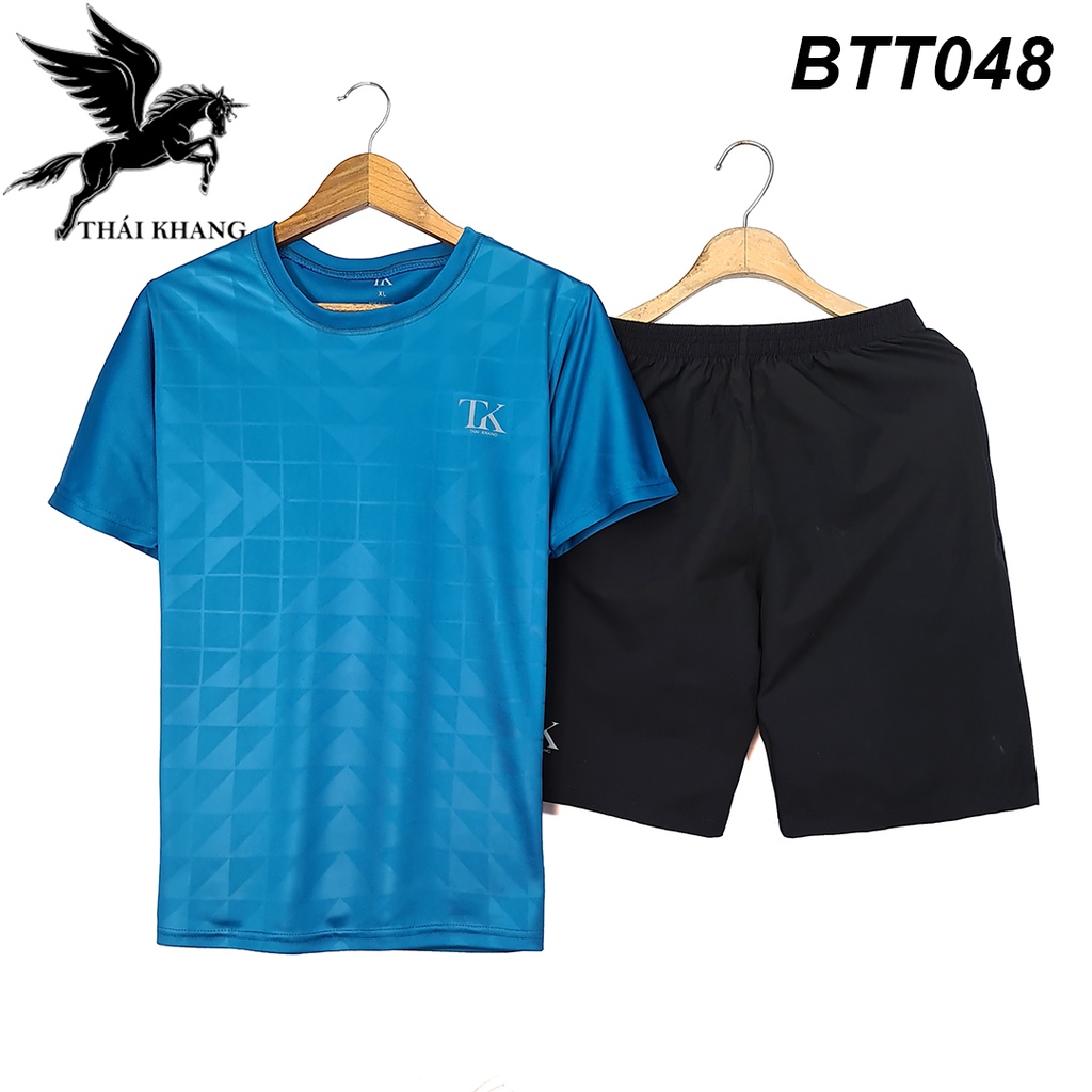 Bộ thể thao nam vải mềm siêu mát loại bộ quần áo thể thao hè thun lạnh mặc mát BTT04