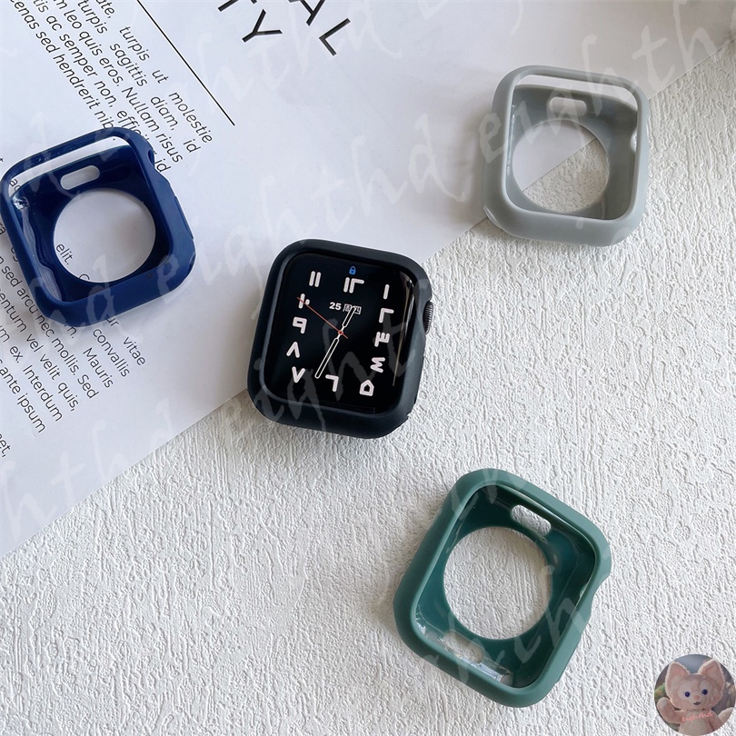 Ốp Silicone Màu Trơn Cho Đồng Hồ Thông Minh Smart Watches Series 7 6 SE 5 4 3 2 1 41mm 45mm 44mm 42mm 40mm 38mm