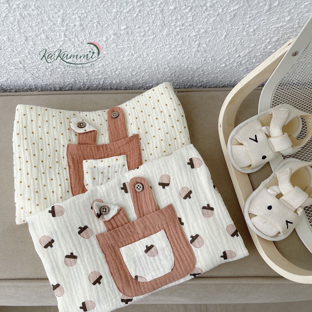 Body chip túi tai thỏ chất liệu xô Muslin 4 lớp (KM21-BD105)