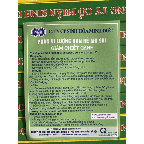 Giâm chiết cành MD 901 (ống 10ml) siêu kích rễ