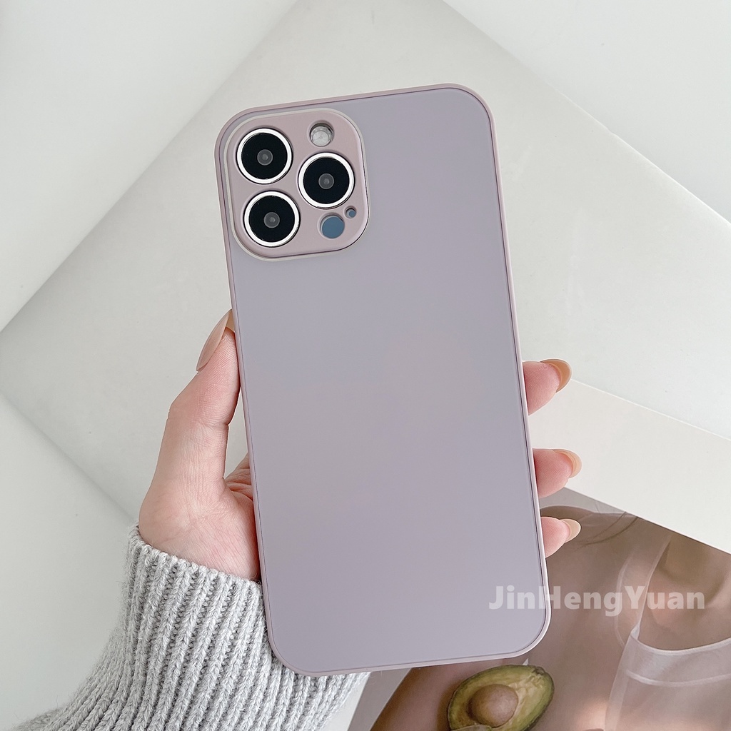 Ốp Điện Thoại Mặt Kính Cứng Chống Bám Vân Tay Cho IPhone 13 12 11 Pro Max