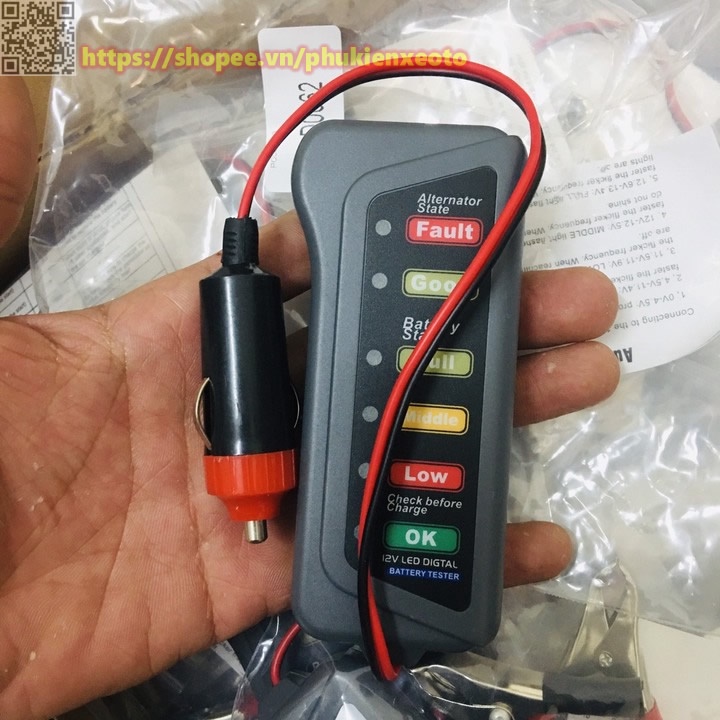 Máy kiểm tra bình ắc quy cao cấp cho xe hơi xe máy 12V 15A
