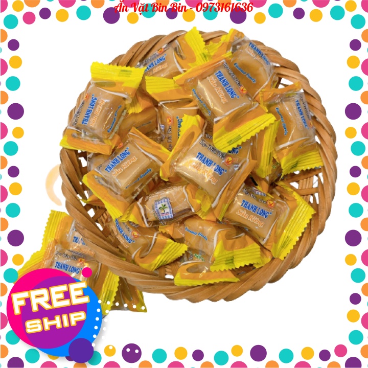 Kẹo dừa Dẻo sầu riêng Thanh Long- Túi Zip 500g - Bao bì riêng từng viên kẹo - Đặc Sản Bến Tre