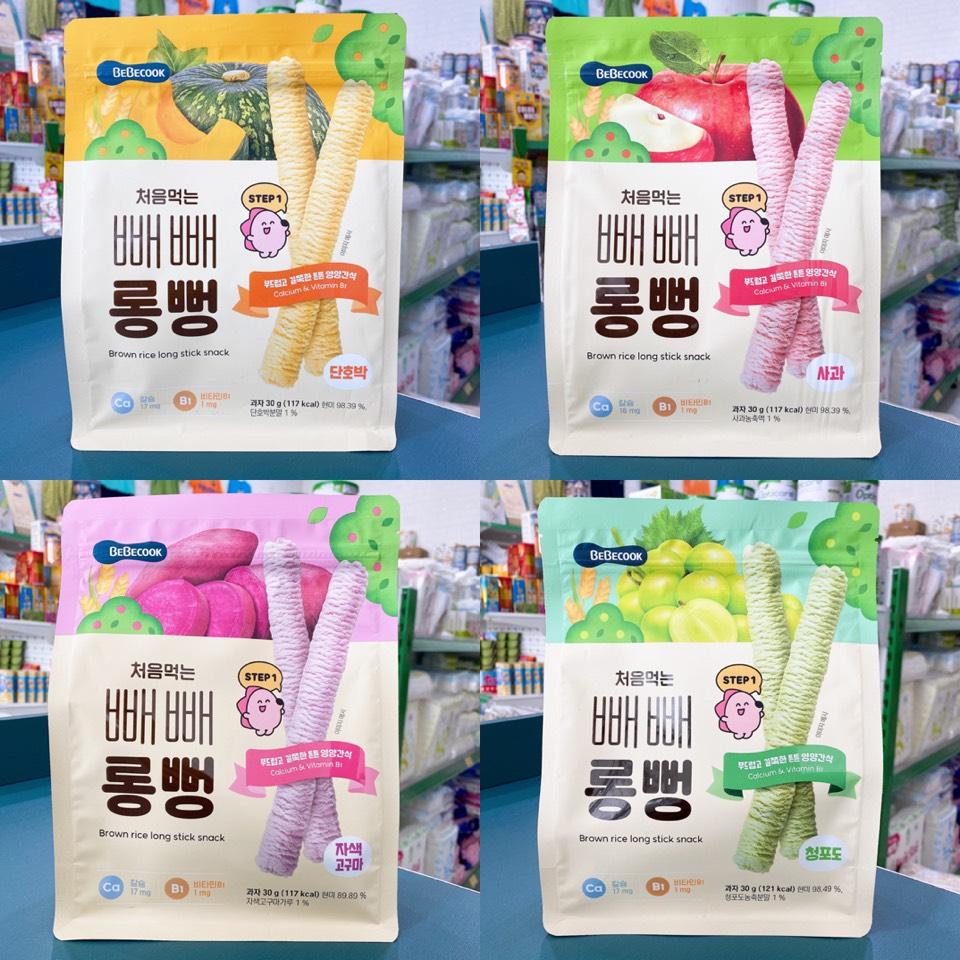 Bánh gạo lứt hữu cơ Bebecook Hàn que dài