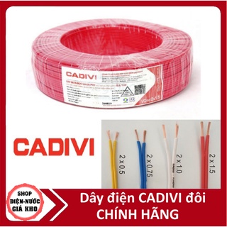 Dây điện đôi cadivi 2x0.5 - 2x0.75 - 2x1.0 - 2x1.5