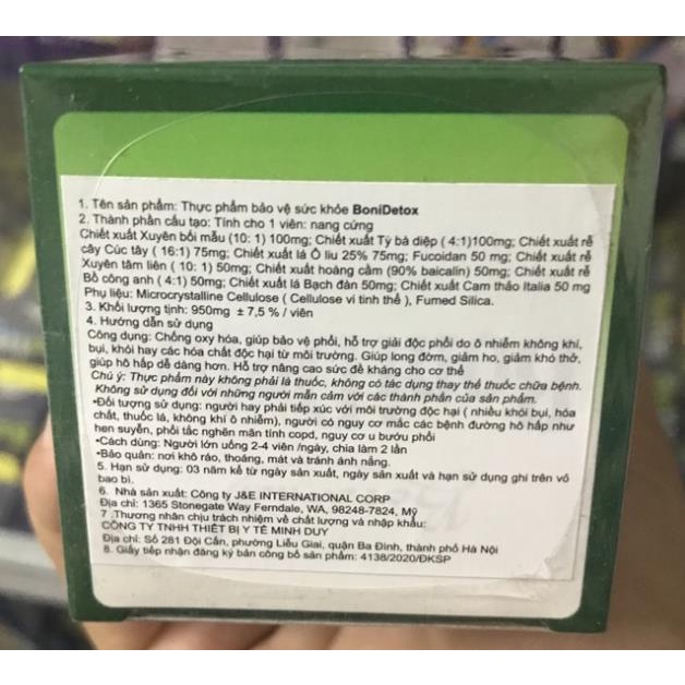 BoniDetox- Giúp Giải Độc Phổi, Phòng Ngừu Ung Thư Thổi