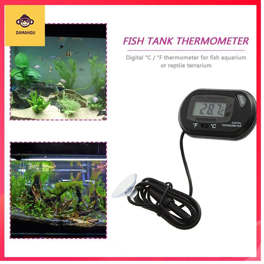 Máy đo nhiệt độ hồ cá kỹ thuật số LCD Nước Terrarium MIỄN PHÍ Pin bổ sung