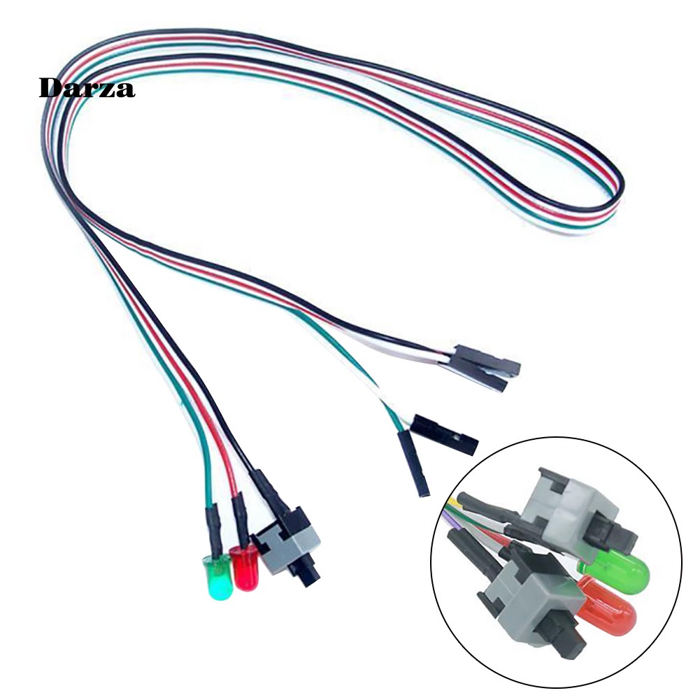 Công tắc nguồn 2 nút On/Off/Reset cỡ 50cm dành cho bảng mạch chủ ATX có đèn tiện dụng