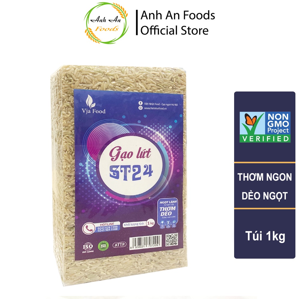 Gạo Lứt Hữu Cơ ST24 Việt Nhật túi 1kg Dinh dưỡng cao - Giá Sỉ, Date mới