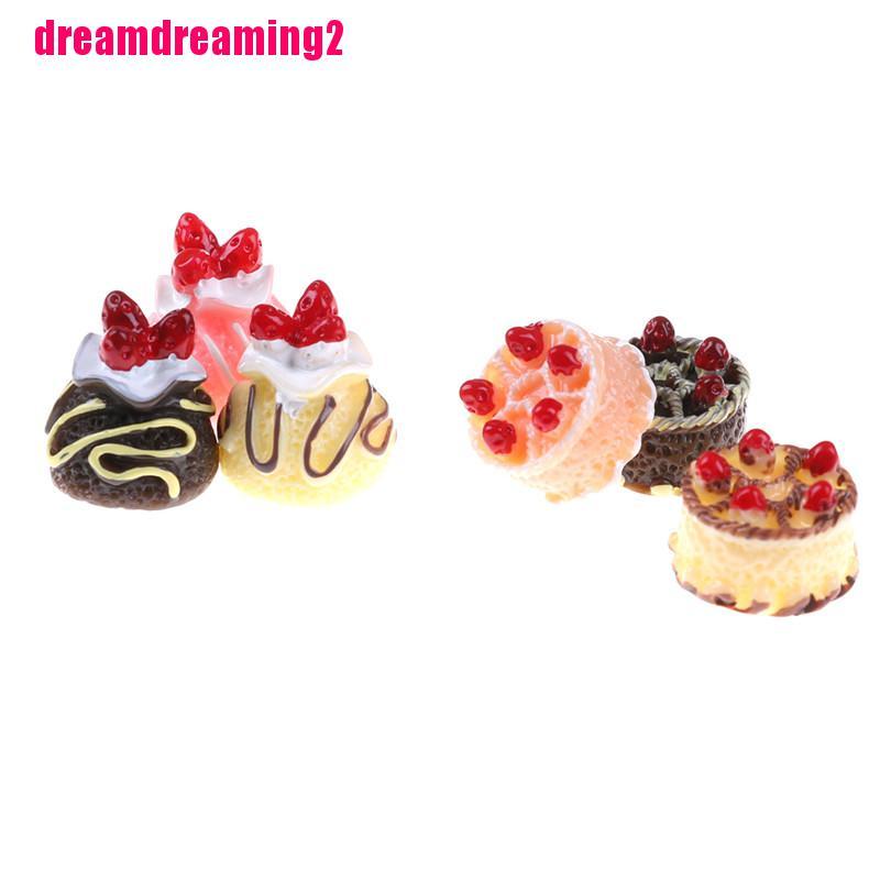 Bộ 6 Mô Hình Bánh Tráng Miệng 3d Trang Trí Nhà Búp Bê