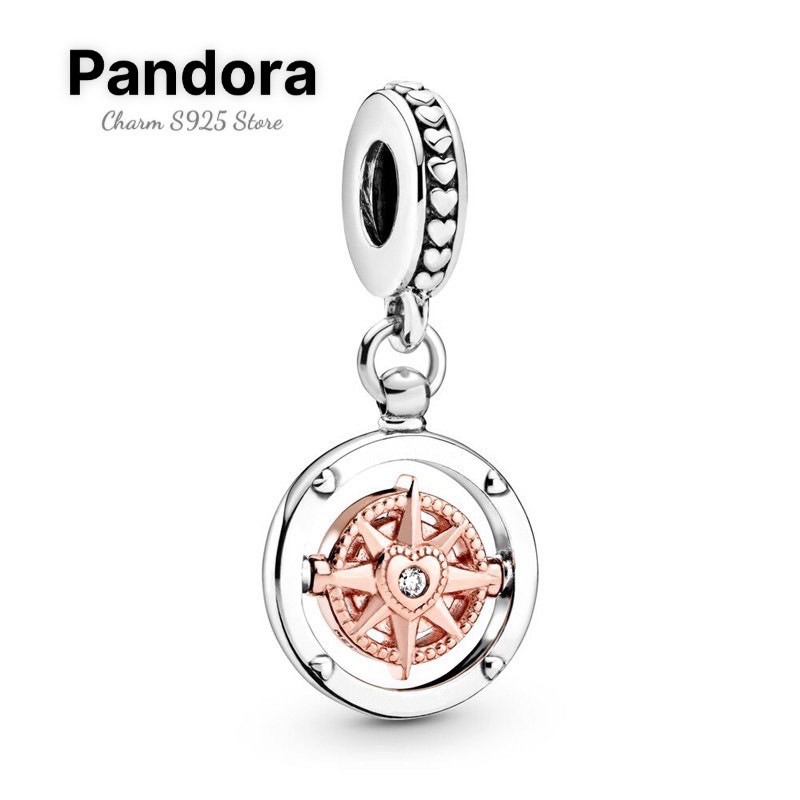 charm pan treo phối vàng hồng bạc s925