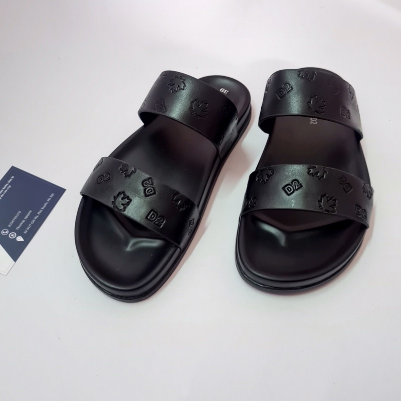 Dép Da Nam Quai Ngang Da Bò Cao Cấp Phong Cách Hà Quốc