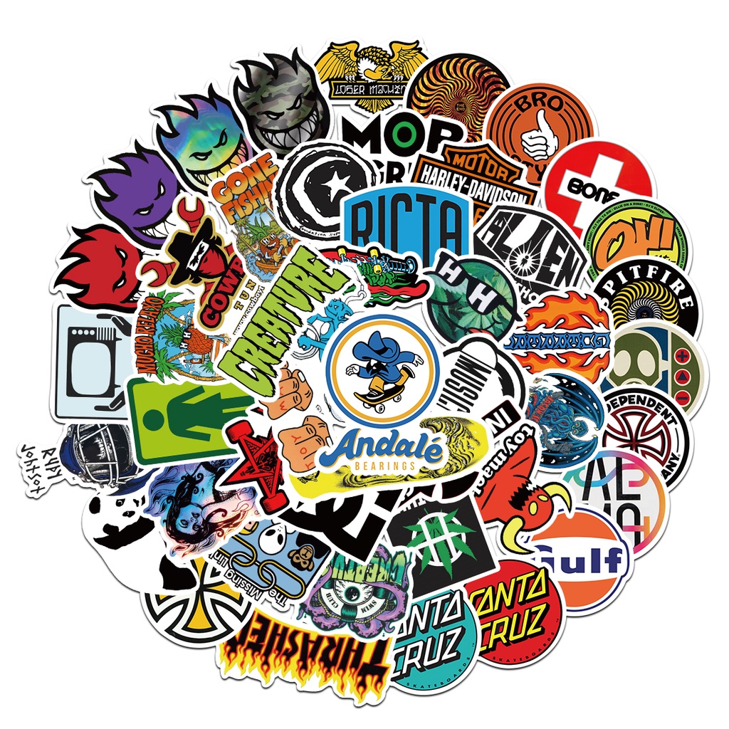 Bộ 10/50 Sticker Chống Thấm Nước Hình Xe Đạp