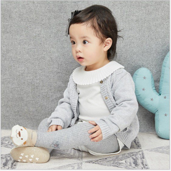 Tất liền quần đính nơ và hoa KIDS SOCKS