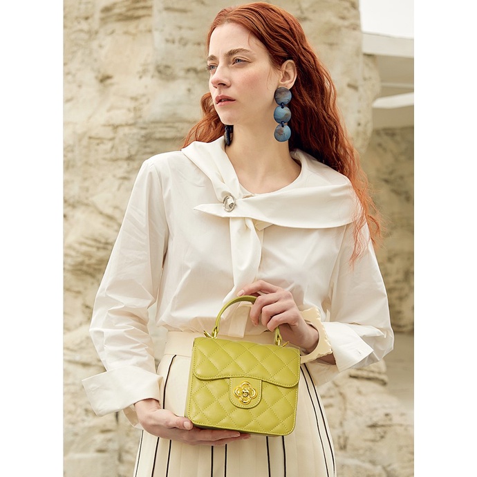 Túi xách nữ thời trang Nucelle chần chéo khóa charm hoa ViAnh Store 1172031