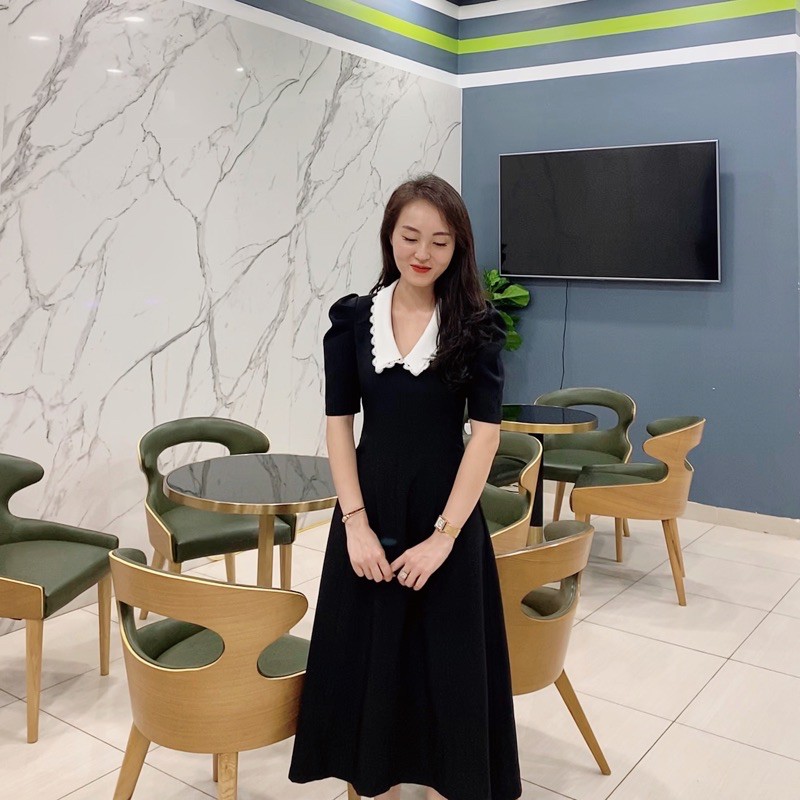 ( Ảnh thật ) v0807 váy cổ trắng viền ren | BigBuy360 - bigbuy360.vn