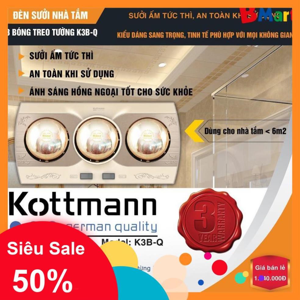 [FreeShip] Đèn sưởi 2 bóng Kottmann K2B-H | K3B-H | K2BQ | K3BQ - Hàng cao cấp chính hãng, BH 3 năm  - BM NEW