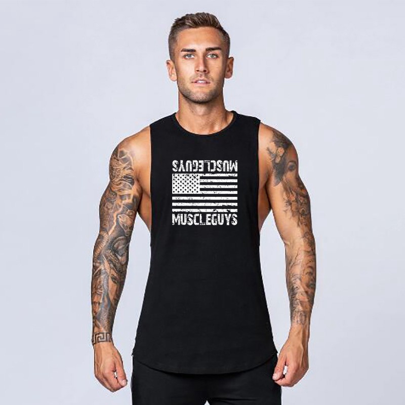 Áo sát nách dùng tập thể hình in họa tiết độc đáo cho nam giới