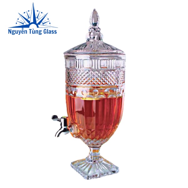 bình đựng rượu thuỷ tinh pha lê 4.5 lít [ có van ]