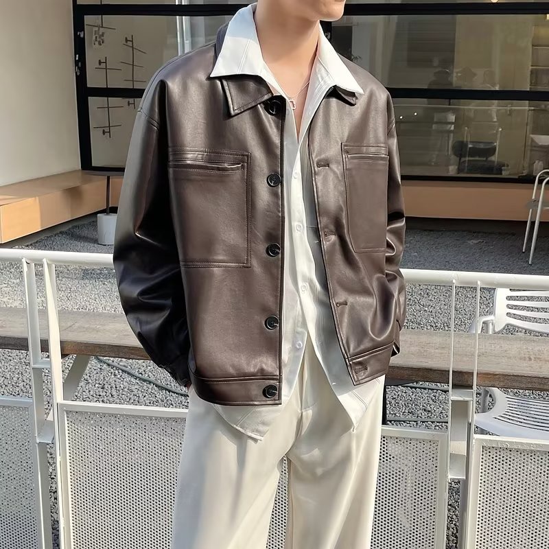Áo Khoác Da Phong Cách Hàn Quốc Thời Trang Thu Xuân Dành Cho Nam simple fashion áo khoác nam đẹp bomber jackets nam áo dài tay áo khoác bóng chày nam fashion áo khoác bomber