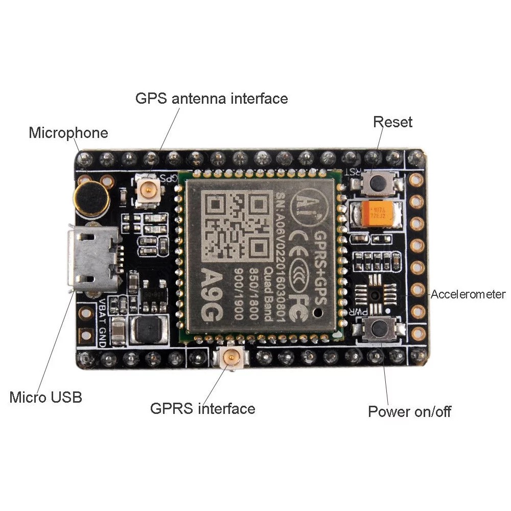 GPS - Module Sim A9G - Module GPS GSM GPRS - Thiết bị đinh vị - Mạch điều khiển, lập trình nhúng ai thinker