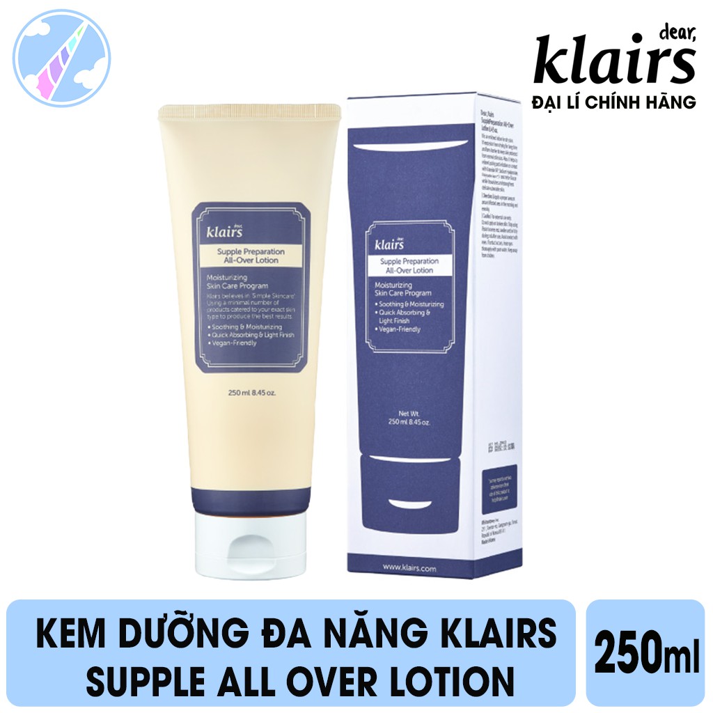 Kem Dưỡng Cấp Ẩm Đa Năng Klairs Supple All Over Lotion 250ml